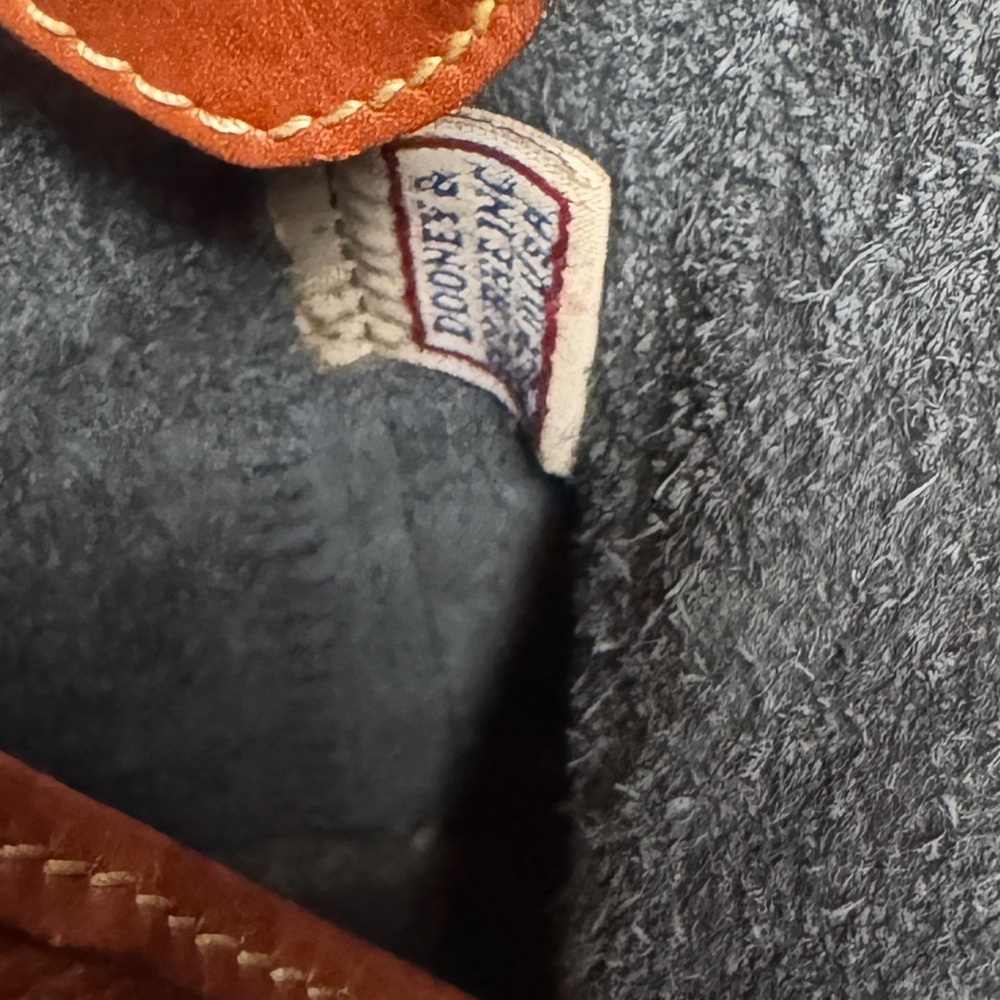 vintage Dooney & Bourke All-Weather Leather Norfolk Case Satchel black brown - Picture 5 of 8